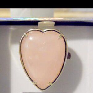 Connie Craig Carroll Goldtone Sydney Rose Quartz Gemstone Ring 7